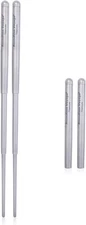 Boundless Voyage Foldable Telescopic Titanium Chopsticks Outdoor Silver 