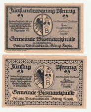 Notgeld Bismarckhütte. Chorzów Batory. Oberschlesien. Polen.