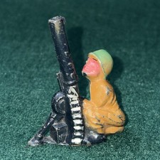 Vintage 1930's Barclay Manoil Lead Army Soldier Anti-Aircraft Machine Gun Gunner