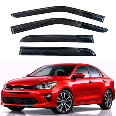 KPY Rain Guards Window Visors for 2018-2023 Kia Rio, 4 Piece (Out-Channel)