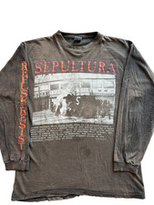 Rare Vintage Sepultura Chaos AD 1994 Refuse Resist Long Sleeve Metal Nailbomb