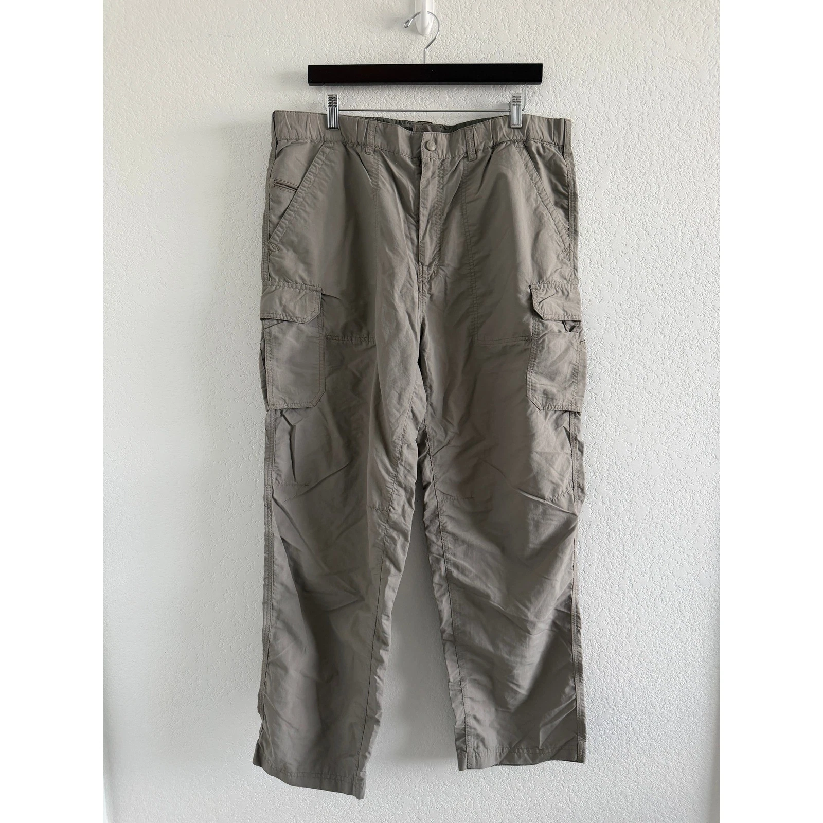 REI Gorpcore Cargo Pants Size L Gray Lightweight Nylon Hiking Trousers