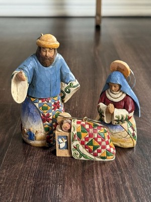 Jim Shore Holy Family 3 Pc Nativity Set Joy to the World Lord Is Come READ 2004