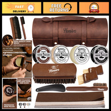 Leather Shoe Polish Kit - Shoe Shine Set, Boot Care Essentials, Gifts for Men, D