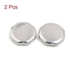 Universal 7cm Dia Metal Motorcycle Fuel Tank Gas Cap Cover Silver Tone Pack of 2