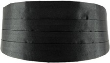 Men's Black Satin Adjustable Cummerbund Formal Tuxedo Wedding Prom
