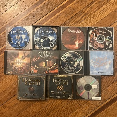 RPG PC Game Lot - Kings Quest Baldur's Gate 2 Death Gate Arthur's Knight Dungeon
