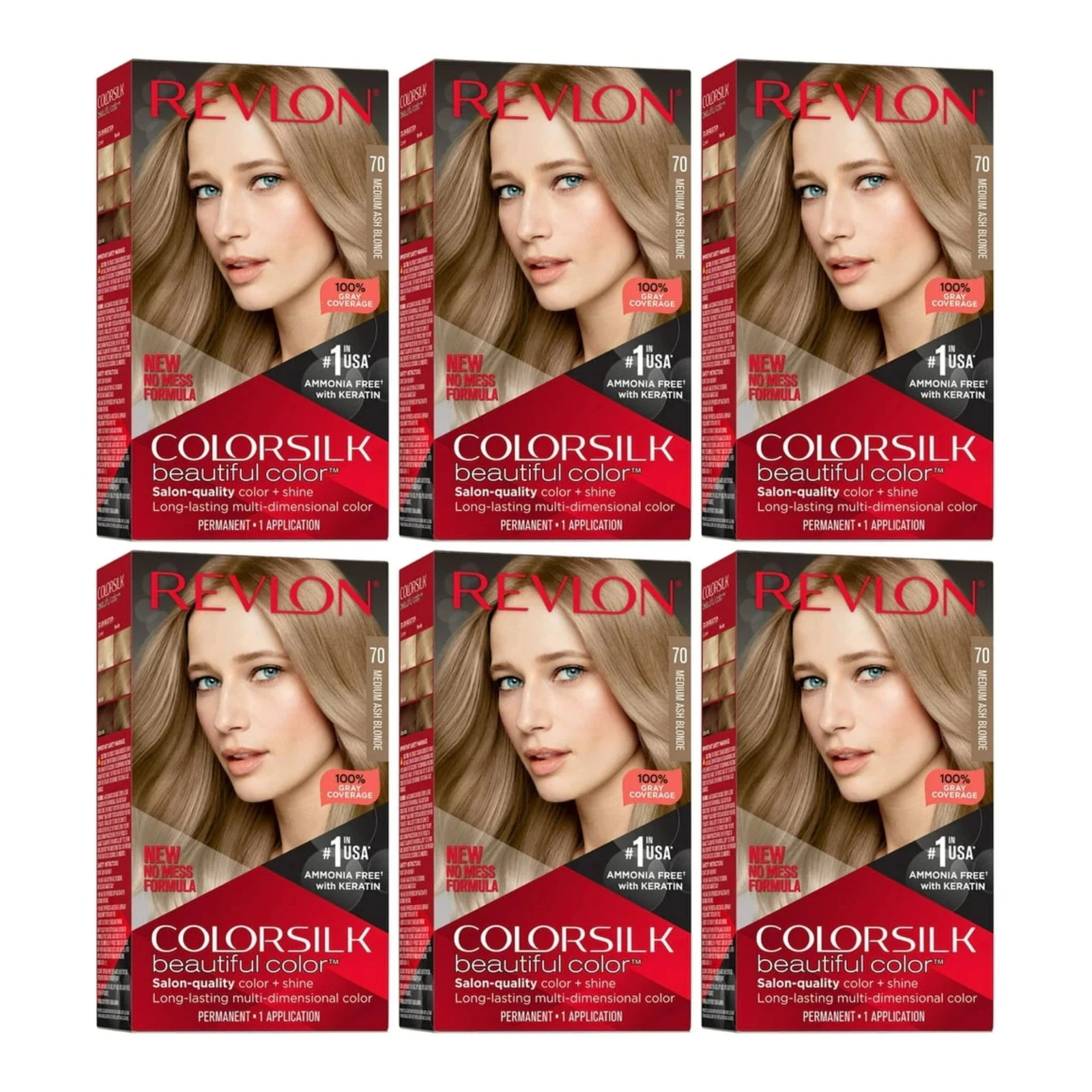 Silk Permanent Hair Color # 70 Medium Ash Blonde