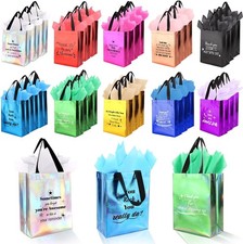 40 Pcs Reusable  Bags with Handles - Include 20 Iridescent  Bags & 20 Tissue