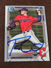 2020 Bowman Chrome RYAN WEBB Indians In-Person Signed  AUTO
