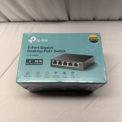 TP-Link TL-SG1005P 5-Port Gigabit Desktop Switch 65W Fanless with PoE+ Ports