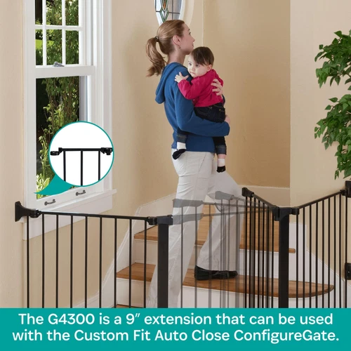 Hearth Gate Extensions Baby Gate Extension Kit - Stress Free (Black, 9") - Picture 4 of 6