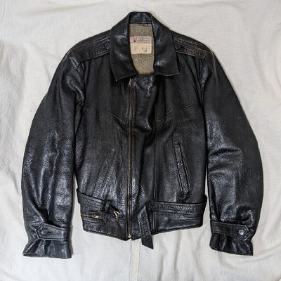 USED Actual 40s 50s Swedish Army Motorcycle Leather Jacket