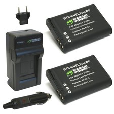Wasabi Power Battery 2-Pack and Charger for Nikon EN-EL23