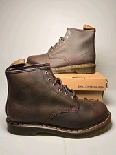 Dr. Martens Unisex 101 Dark Brown Crazy Horse Leather Ankle Boots Men's Size NEW