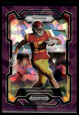 2024 Panini Prizm Draft Picks #3 Drake London Purple Ice #/149