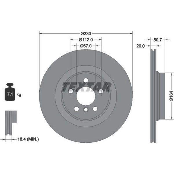 2X Textar 92306805 Bremsscheibe FüR BMW Mini X2 1 2 Clubman Countryman F39 F40-image