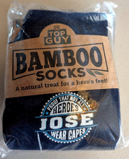 Pkg. of 2 Top Guy Bamboo Socks Mens Size 7-12 Gray Personalized Name Jose