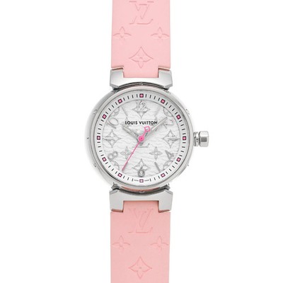 Louis Vuitton Pink and White Women\'s Watch Authentic LOUIS VUITTON Tambour Pink with Diamonds Quartz  main image 4