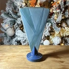 Roseville Futura "Big Blue Triangle" vase, shape 388-9, from the circa 1928 .