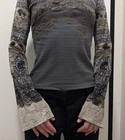 DDP Save The Queen vintage Long Flared velvet sleeve top Italian blouse y2k