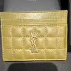 Saint Laurent Quilted YSL Logo Green Card Wallet  Card Holder Women BRAND NEW — photo 1