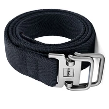 Mens Black Canvas Web Belt Double D Ring Plus Size 39'' to 75'' Long Durable
