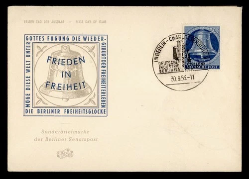 DR WHO 1953 GERMANY FDC BERLIN BELL FIDACOS CACHET M77169