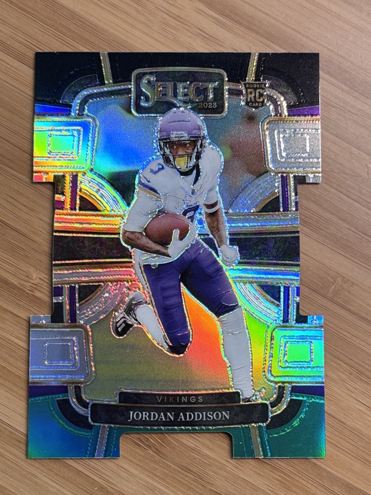 Jordan Addison 2023 Panini Select - RC Concourse Black & Green Prizm Die-Cut #66