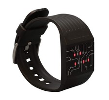 getDigital Binary Wrist Watch for Professionals with LED 10 x 5 x 8 cm, Black