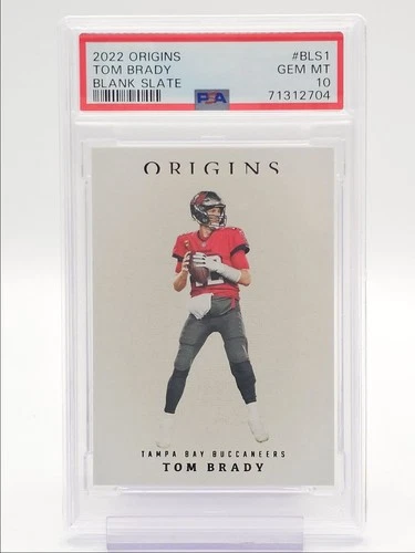 TOM BRADY 2022 ORIGINS BLACK SLATE FOOTBALL SSP BUCCANEERS PSA 10 Q0282