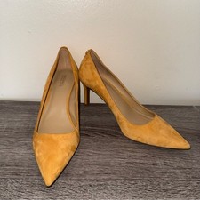 Michael Kors Suede Pointed-Toe Pumps   Mustard Yellow   Size 8M