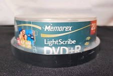 Memorex LightScribe DVD R 20 Pack 4.7 GB 16x 120 Min Recordable New and Sealed
