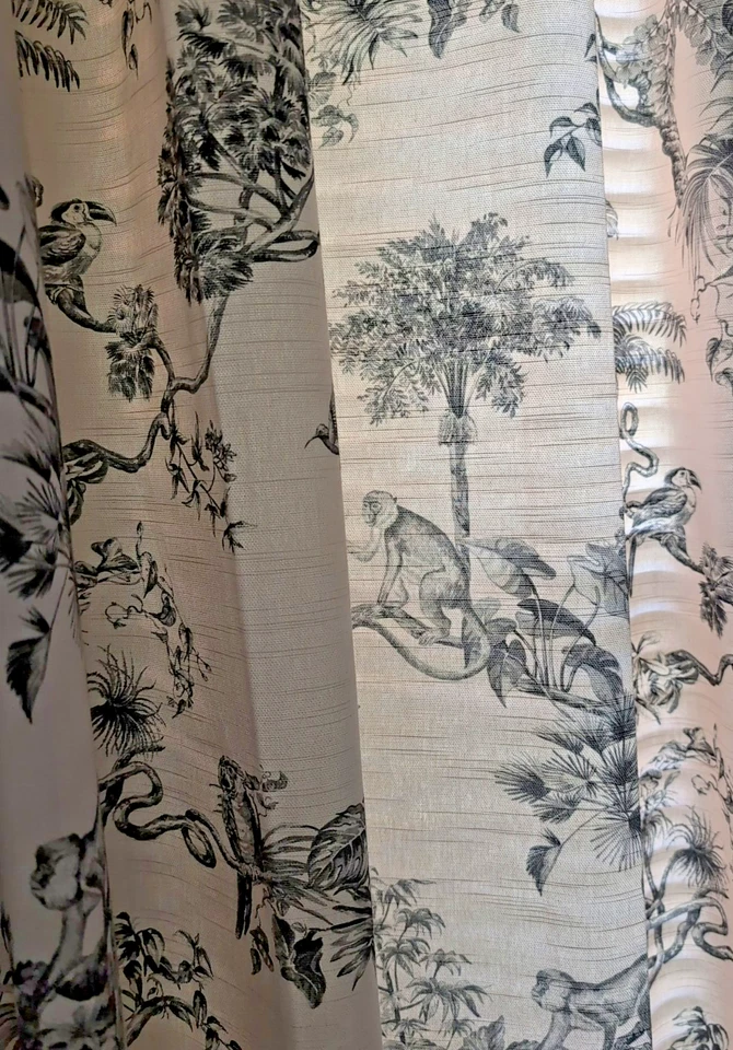 Maison d' Hermine Cortinas 100% Algodón 108" Toile Blush Bonobo 2 Paneles $110 Foto 4 de 4