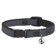 Cat Collar Breakaway with Bell Charcoal NARROW Fits 8.5-12"