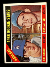 DON SUTTON 1966 TOPPS #288 W/Bill Singer ROOKIE STARS CARD RC LA DODGERS HOF EX. rookie card picture