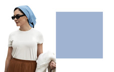 XL LIGHT BLUE Solid SUPER-SIZE Bandana 27"Head WRAP COTTON Bandanna Scarf Scarve
