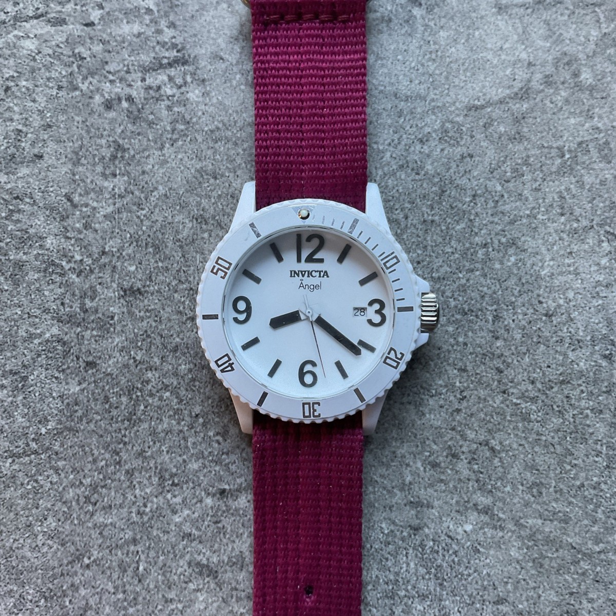 Invicta Angel Womens Watch 39mm White Resin Case & Dial Pink  display picture 1