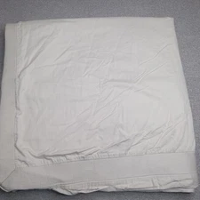 Frontgate Embroidered  King Duvet Cover Tan Beige 100% Egyptian Cotton