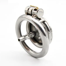 Locking Tube Male Stainless Steel Chastity Flat Cage Device Ring Bondage BDSM US