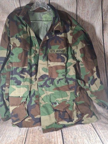 Military Army Camo Long Sleeve Jacket Shirt Size Medium Long - Picture 2 of 4