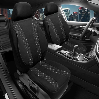 2x Sitzbezüge passend für Renault Captur 2 ab 2019 (Schwarz-Weiß) | PRIME