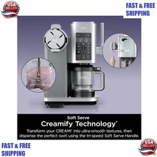 Ninja Swirl by CREAMi Soft Serve & Ice Cream Machine Sorbet Milkshake Low Cal