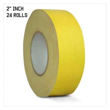 24 PACK GAFFERS STAGE TAPE - YELLOW - 2 INCH X 60 YARDS (FULL CASE)