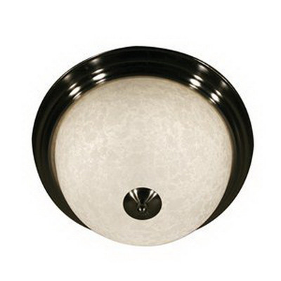 Brushed Nickel And White Mottle Glass 2 Light Ceiling Fixture 13.5'' Orig $84