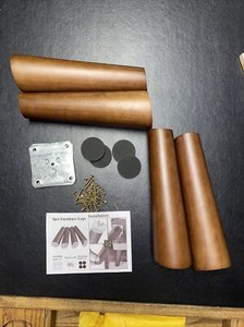 Wood Furniture Legs Sofa 8 Inch Pack 4 Walnut Finished Feet Replacement for IKEA