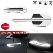 Juego de pegatinas de puerta de espejo retrovisor lateral blanco reflectante para coche kit de decoración universal
