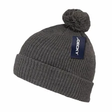Solid Grey Gray Pom Beanie Knit Stocking Cap Skully Winter Hat  Beanie Knit 