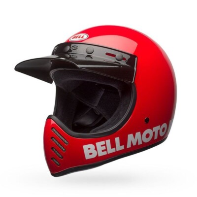 【美品】BELL MOTO-3 CLASSIC3 XL レッド 復刻 Bell Moto-3 Retro Full Face Motorcycle Helmet Classic Gloss Red