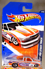 2011 Hot Wheels #129 Drag Racers 9/10 CHEVY PRO STOCK TRUCK Gray w/Chrome 5 Sp